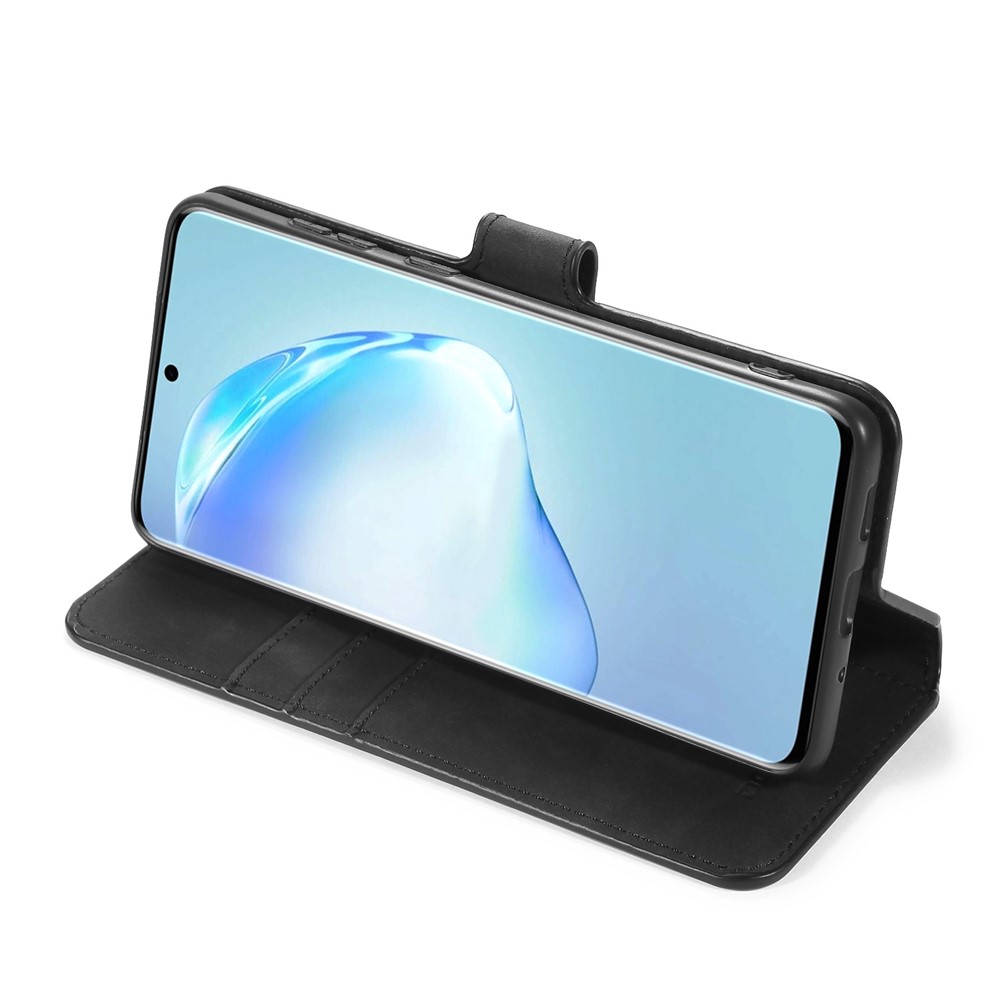 Dg. Ming Retro Style Stand Stand Stand Protetive Shell Case Para Samsung Galaxy S20 4G/S20 5G - Preto