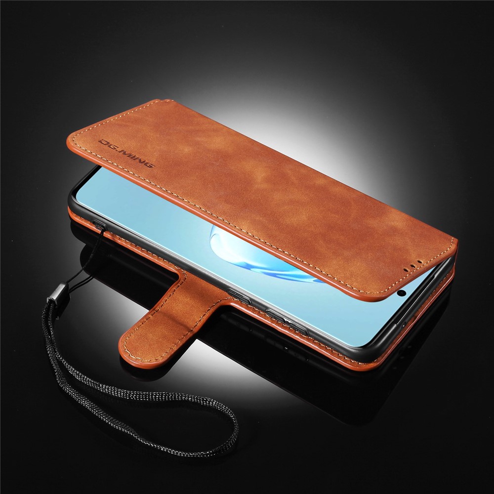 DG.MING Retro with Leather Wallet Case for Samsung Galaxy S20 Ultra - Brown-13