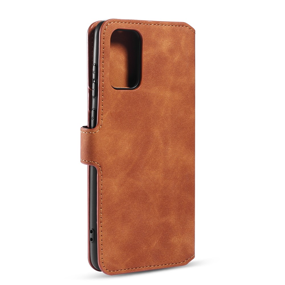 DG.MING Retro with Leather Wallet Case for Samsung Galaxy S20 Ultra - Brown-3