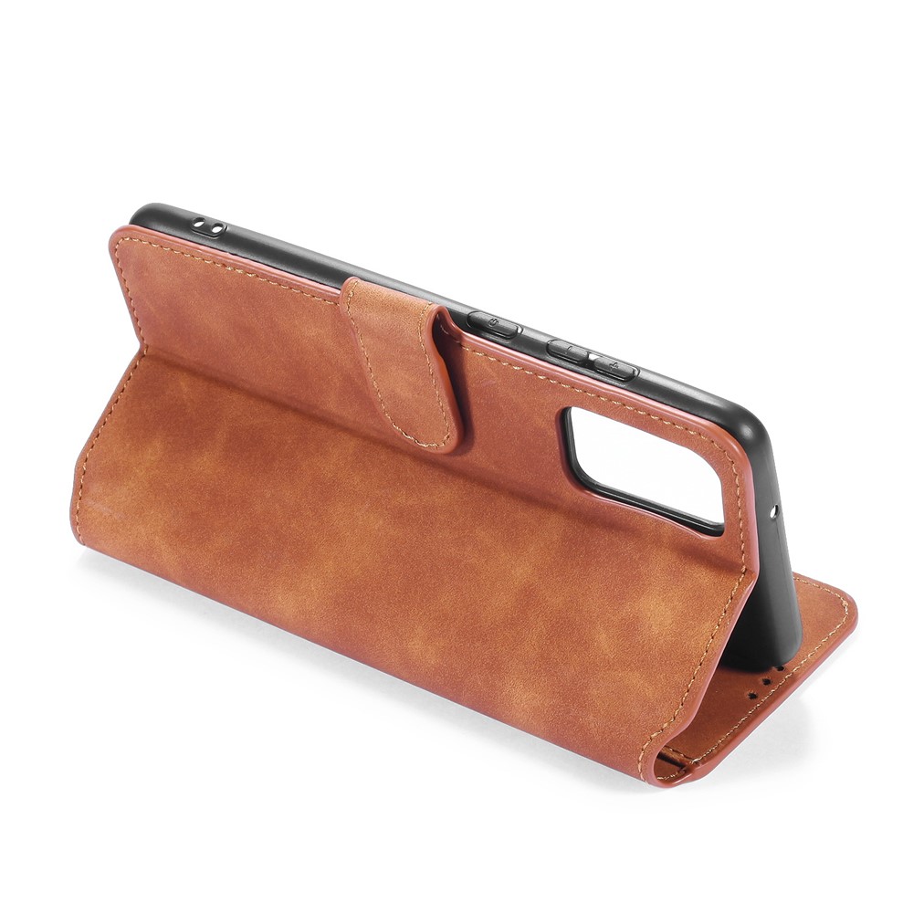 DG.MING Retro with Leather Wallet Case for Samsung Galaxy S20 Ultra - Brown-6