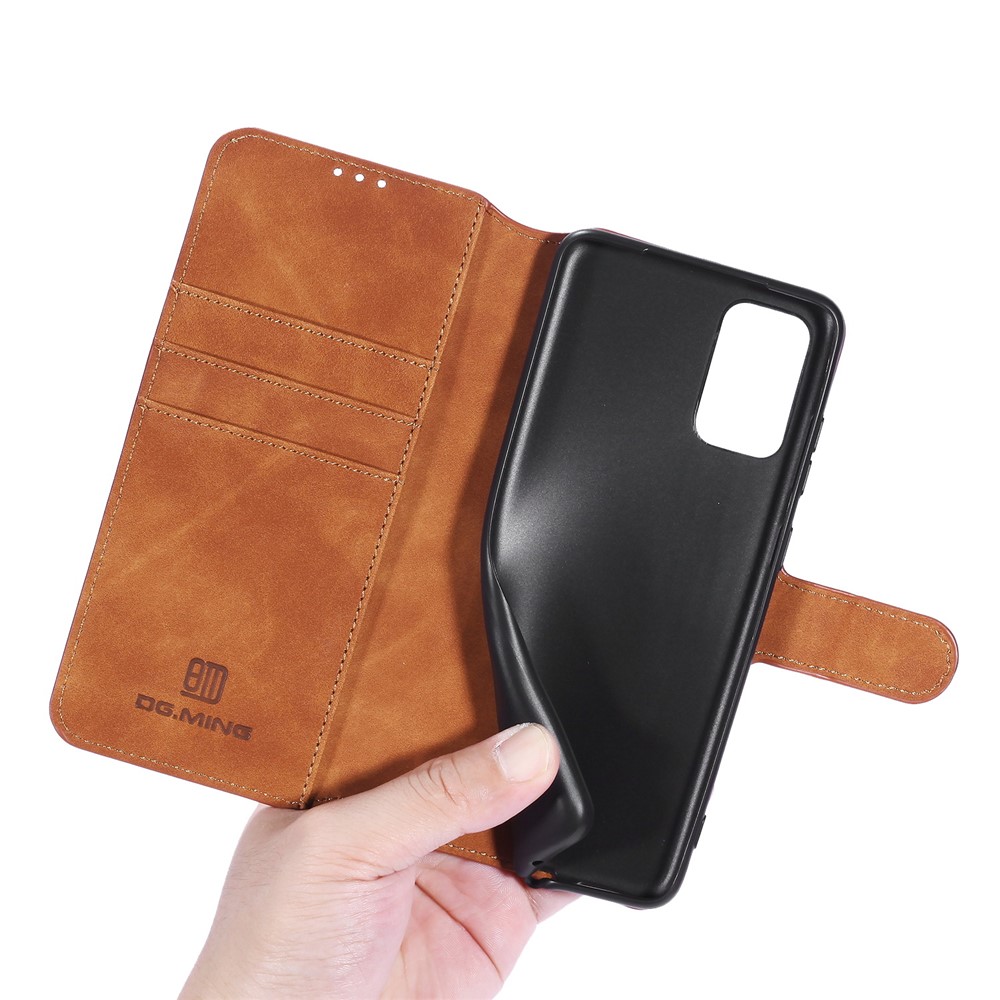 DG.MING Retro with Leather Wallet Case for Samsung Galaxy S20 Ultra - Brown-7