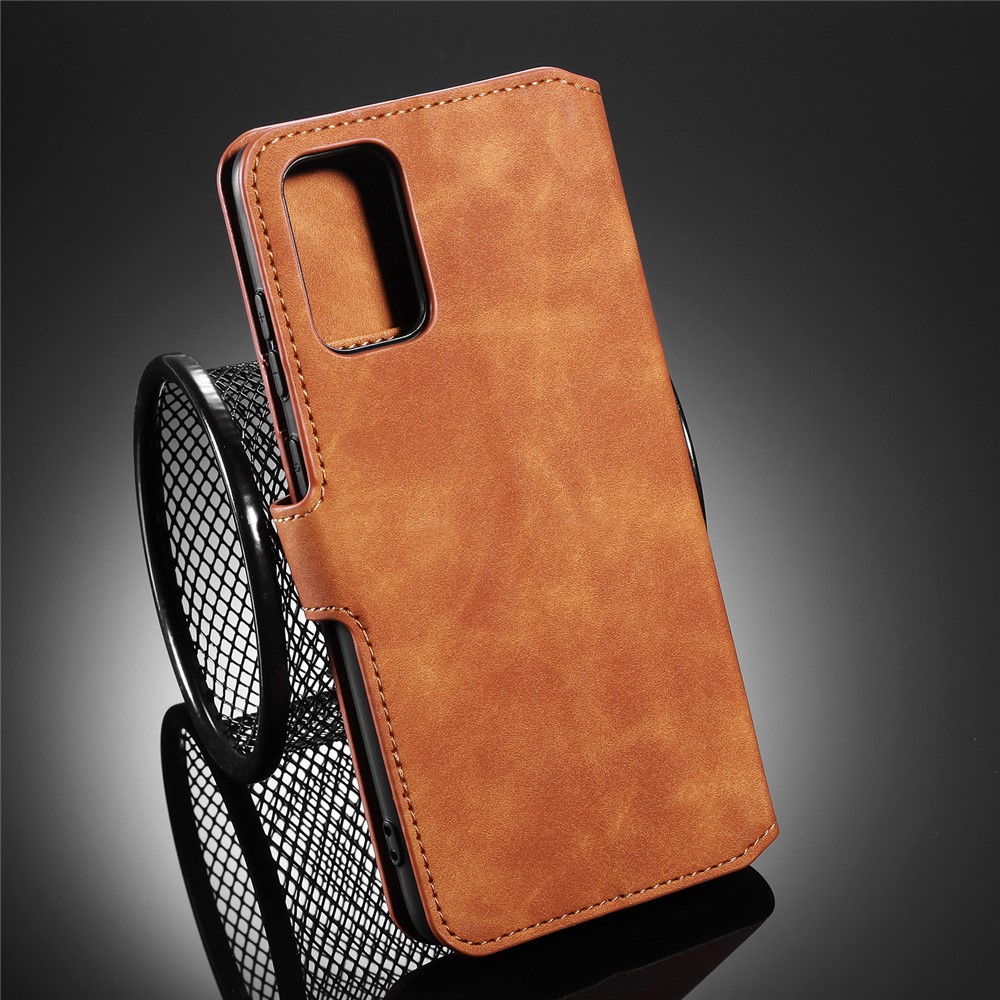 DG.MING Retro with Leather Wallet Case for Samsung Galaxy S20 Ultra - Brown-9