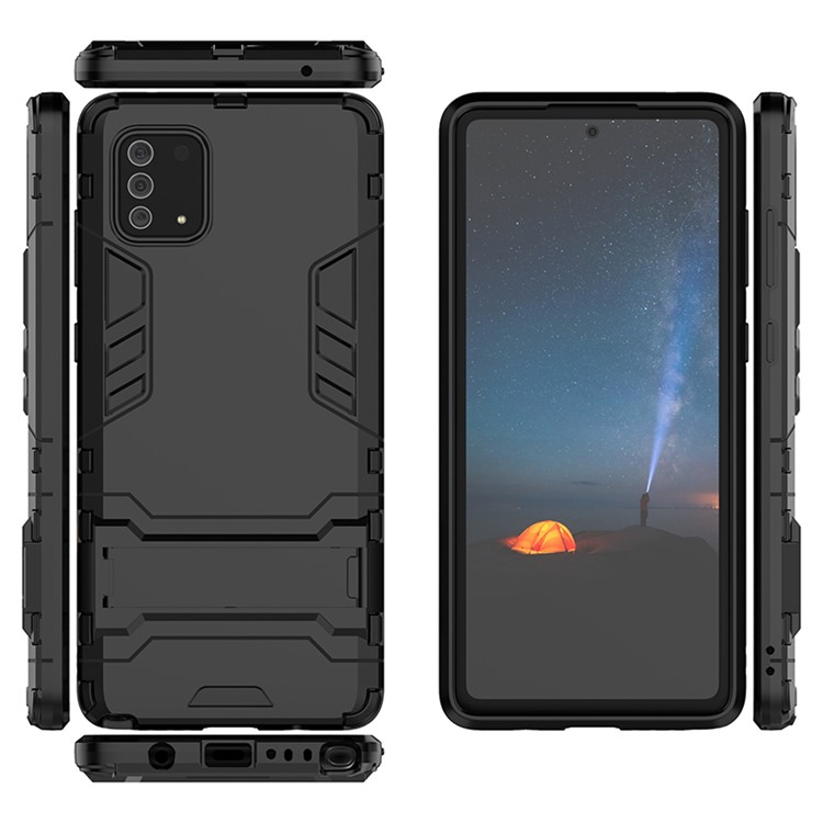 пк + TPU Shell с Крышкой Телефона Kickstand Для Samsung Galaxy Samsung Galaxy A81/Note 10 Lite - Черный