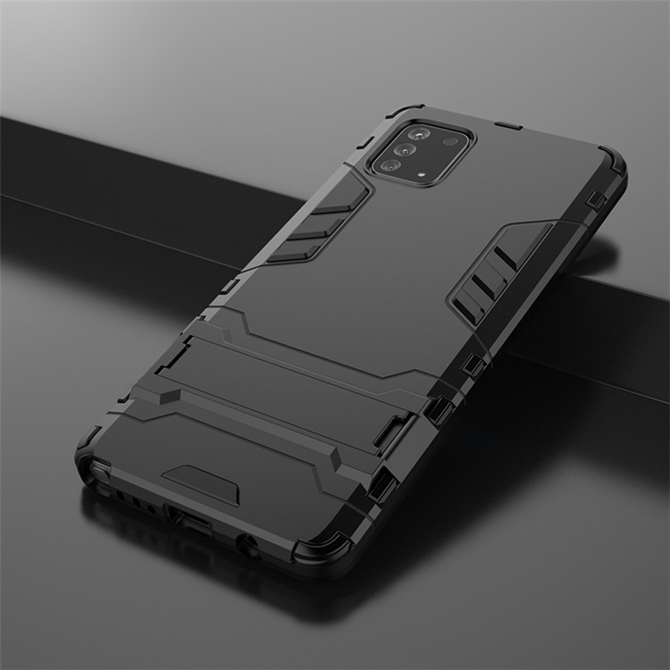 Shell PC + TPU Avec Couverture Téléphonique de la Kickstand Pour Samsung Galaxy Samsung Galaxy A81 / Note 10 Lite - le Noir