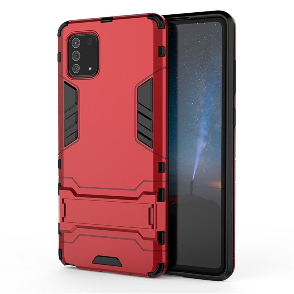 PC + TPU Shell with Kickstand Phone Cover for Samsung Galaxy Samsung Galaxy A81/Note 10 Lite - Red-1