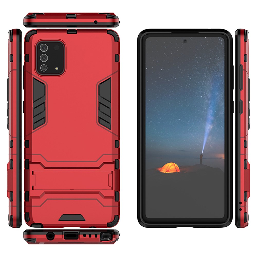 PC + TPU Shell with Kickstand Phone Cover for Samsung Galaxy Samsung Galaxy A81/Note 10 Lite - Red-3