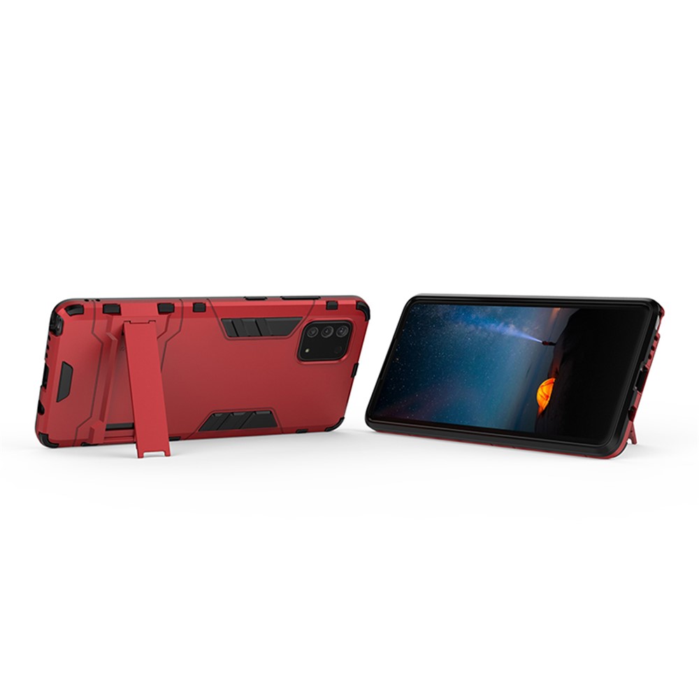 PC + TPU Shell with Kickstand Phone Cover for Samsung Galaxy Samsung Galaxy A81/Note 10 Lite - Red-4