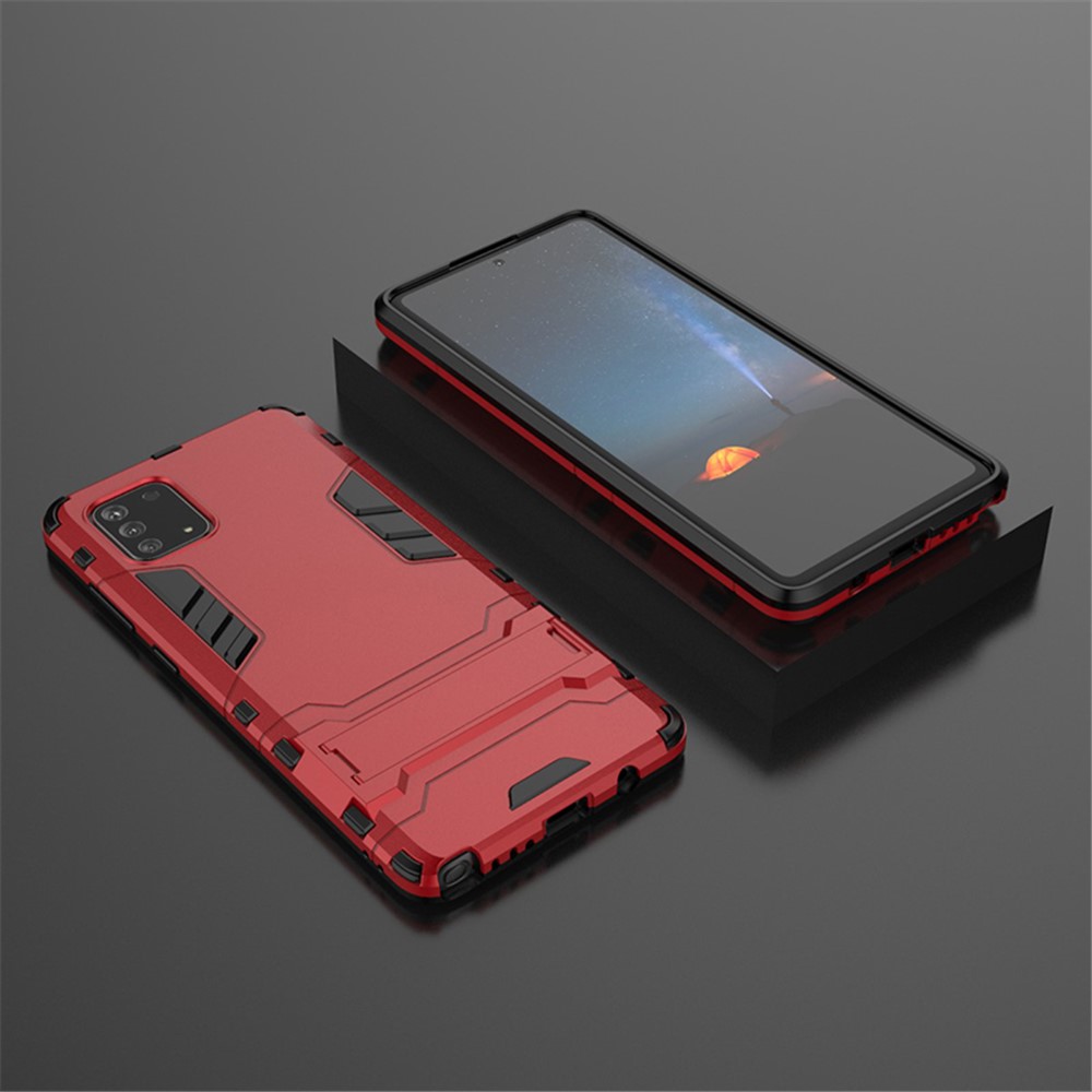 PC + TPU Shell with Kickstand Phone Cover for Samsung Galaxy Samsung Galaxy A81/Note 10 Lite - Red-5