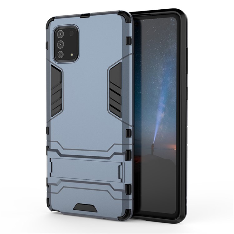 PC + TPU Shell with Kickstand Phone Cover for Samsung Galaxy Samsung Galaxy A81/Note 10 Lite - Blue-1