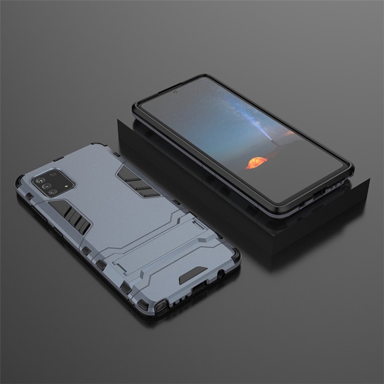 PC + TPU Shell with Kickstand Phone Cover for Samsung Galaxy Samsung Galaxy A81/Note 10 Lite - Blue-5