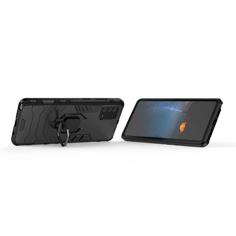 With Rotating Ring Kickstand Armor Style PC+TPU Protective Case for Samsung Galaxy A81/Note 10 Lite - Black-7