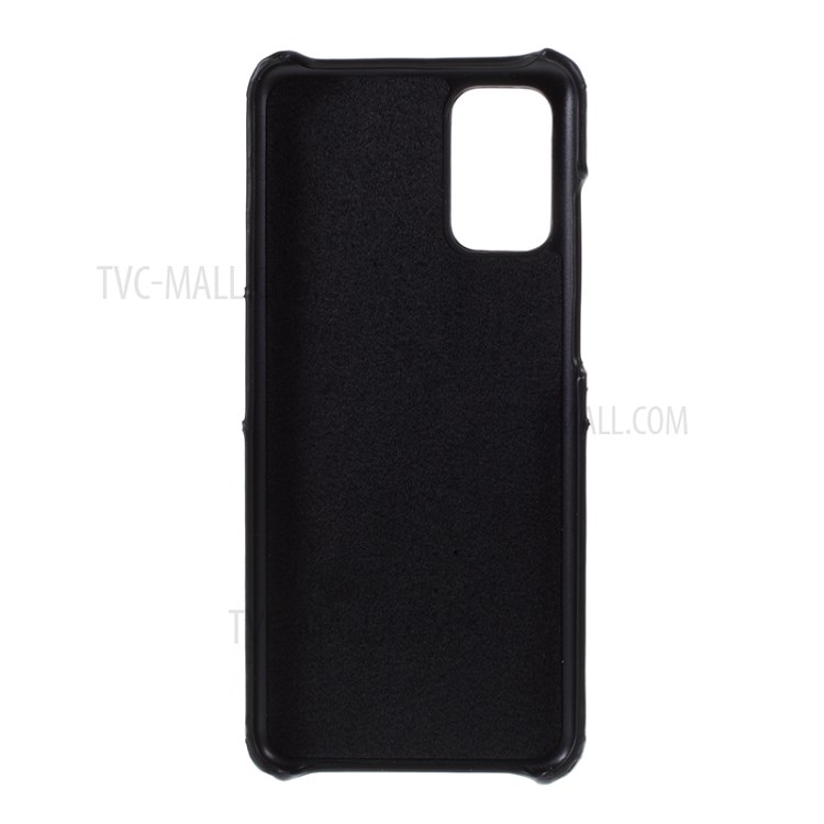 Double Card Slots PU Leather Coated PC Shell for Samsung Galaxy S20 Plus - Black-3