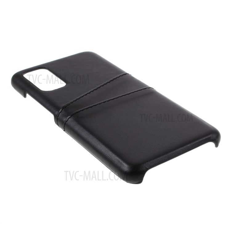 Double Card Slots PU Leather Coated PC Case Cover for Samsung Galaxy S20 - Black-5