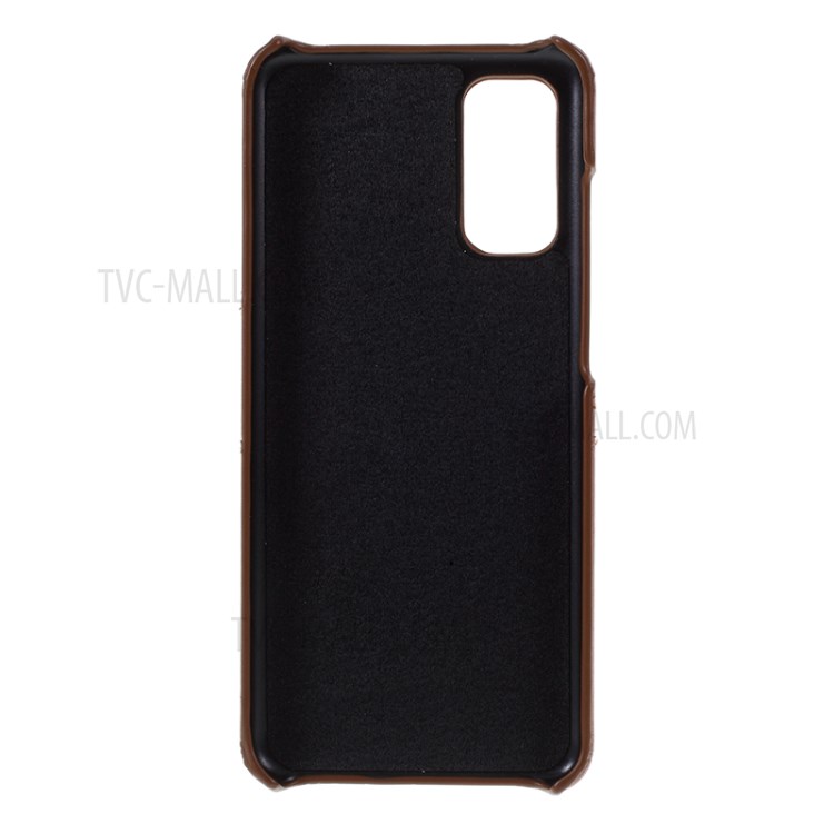 Double Card Slots PU Leather Coated PC Case Cover for Samsung Galaxy S20 - Coffee-3
