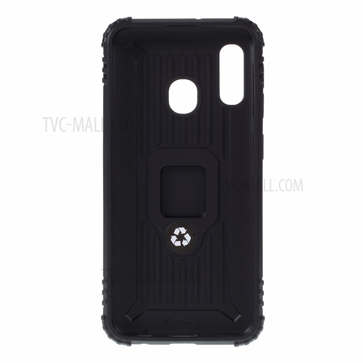 Finger Ring Kickstand Drop-proof TPU Mobile Protective Cover for Samsung Galaxy A20e - Black-3