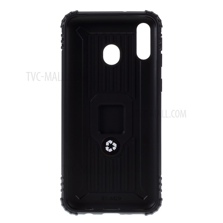 For Samsung Galaxy M20 Shockproof TPU Shell with Finger Ring Kickstand - Black-3