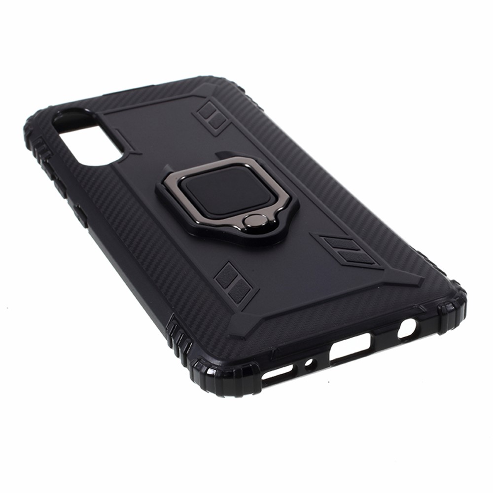 With Kickstand Shockproof TPU Cell Phone Case for Samsung Galaxy A70/A70s - Black-5