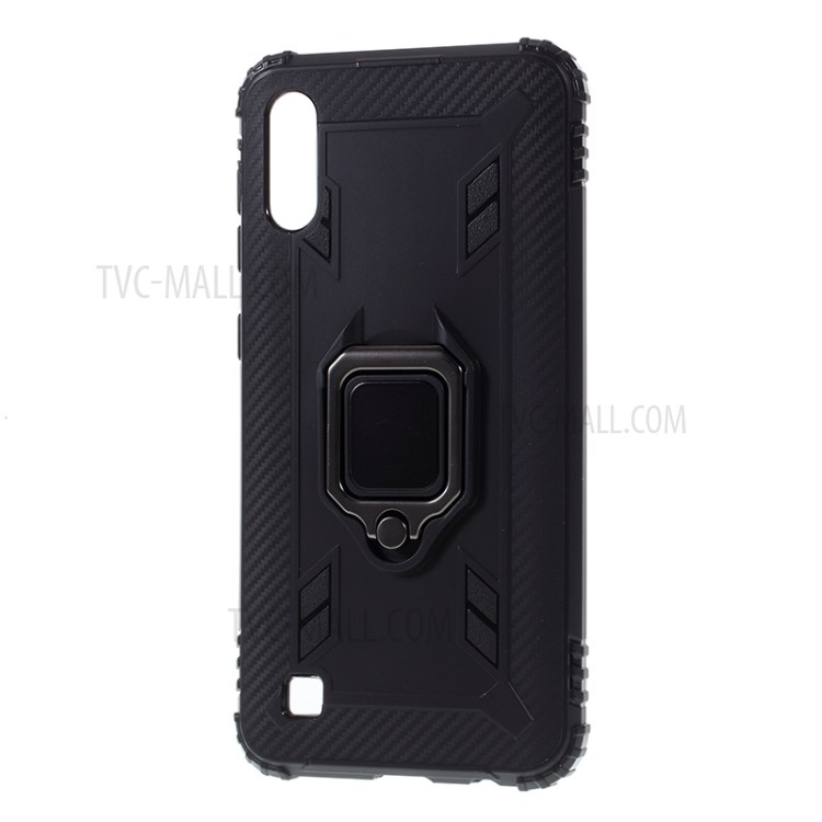 TPU with Kickstand Built-in Magnetic Metal Sheet Covering for Samsung Galaxy A10/M10 - Black-2