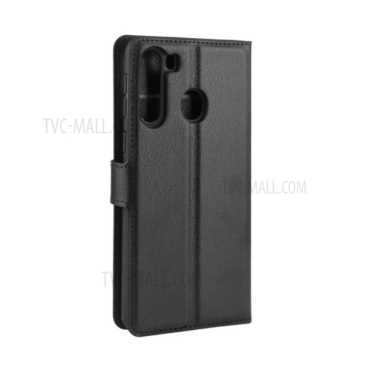 Litchi Skin Wallet Leather Stand Case for Samsung Galaxy A21 - Black-7