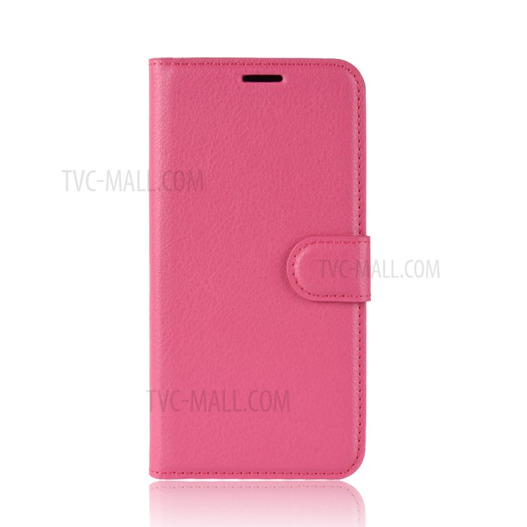 Litchi Skin Wallet Leather Stand Case for Samsung Galaxy A21 - Rose-2