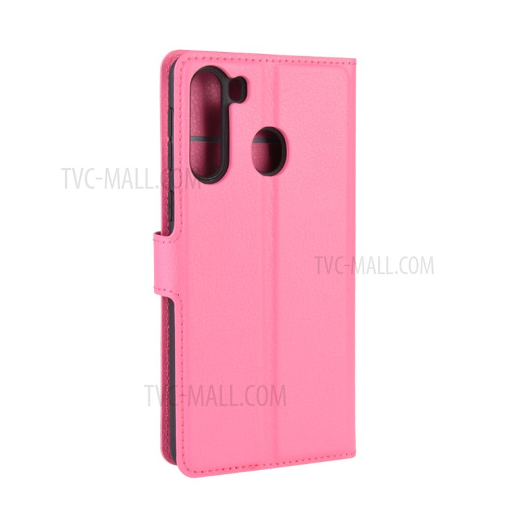 Litchi Skin Wallet Leather Stand Case for Samsung Galaxy A21 - Rose-6