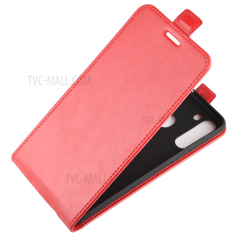 Crazy Horse Skin Vertical Flip Leather Phone Shell for Samsung Galaxy A21 - Red-4