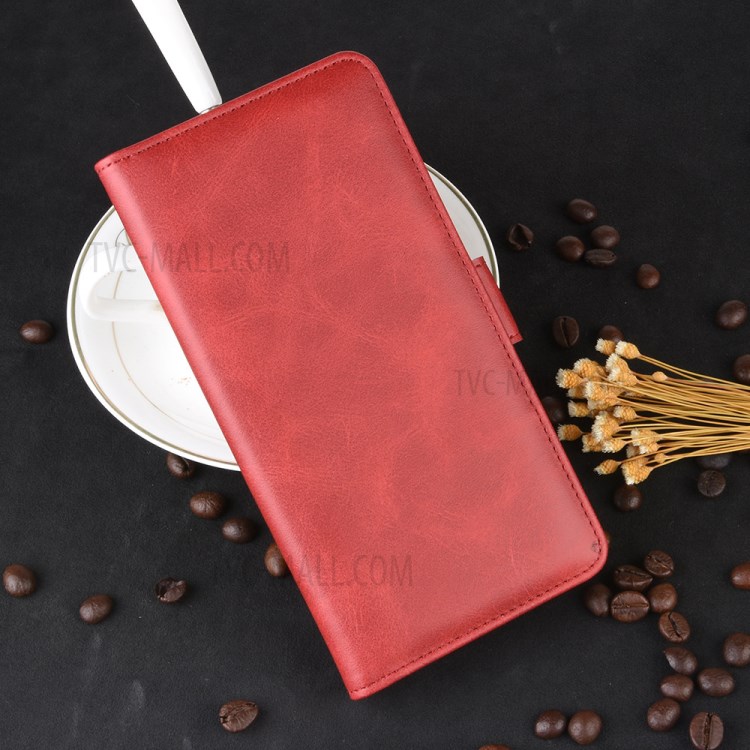 Magnet Adsorption Leather Wallet Case for Samsung Galaxy A21 - Red-7