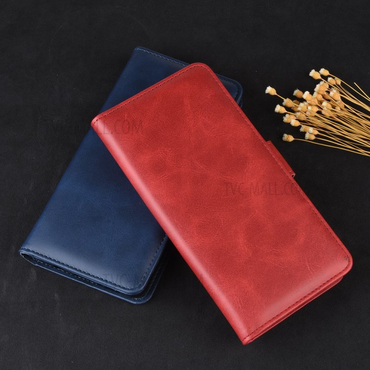 Magnet Adsorption Leather Wallet Case for Samsung Galaxy A21 - Red-8