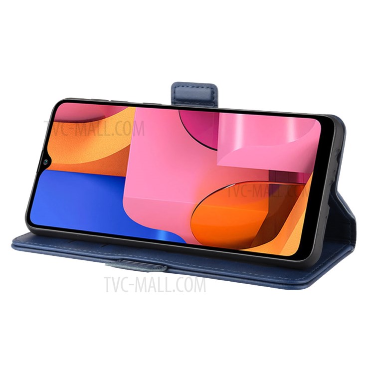 Magnet Adsorption Leather Wallet Case for Samsung Galaxy A21 - Blue-6