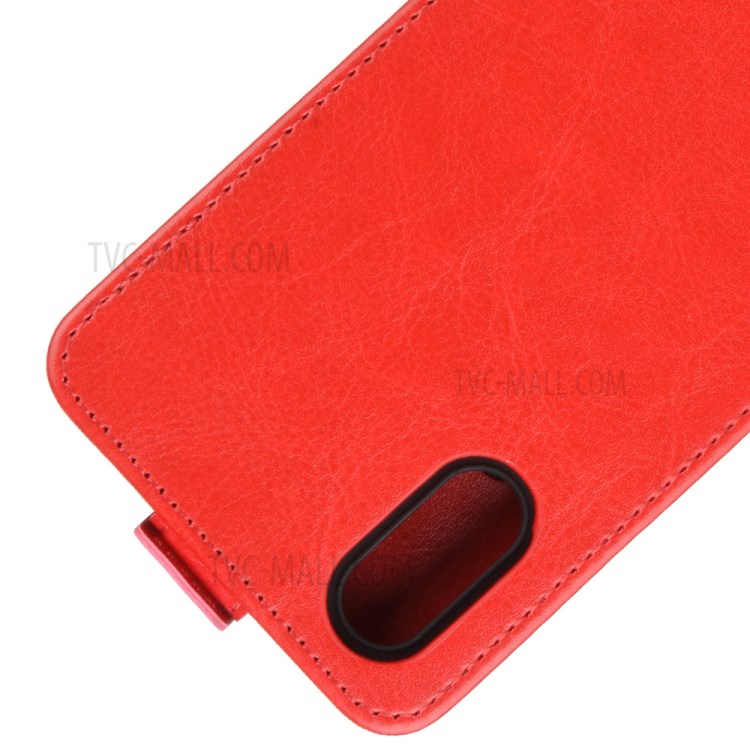 Crazy Horse Texture Leather Protective Phone Case for Samsung Galaxy A01 - Red-3