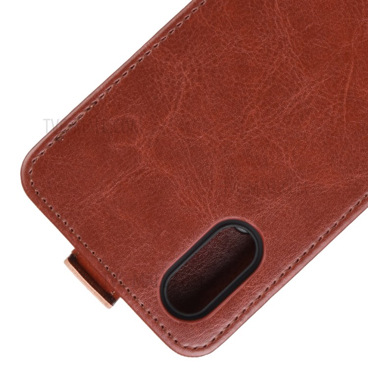 Crazy Horse Texture Leather Protective Phone Case for Samsung Galaxy A01 - Brown-3