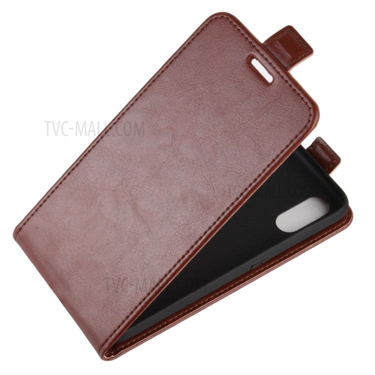 Crazy Horse Texture Leather Protective Phone Case for Samsung Galaxy A01 - Brown-4
