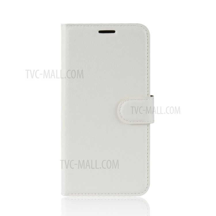 Litchi Grain Wallet Leather Phone Cover for Samsung Galaxy A01 - White-2