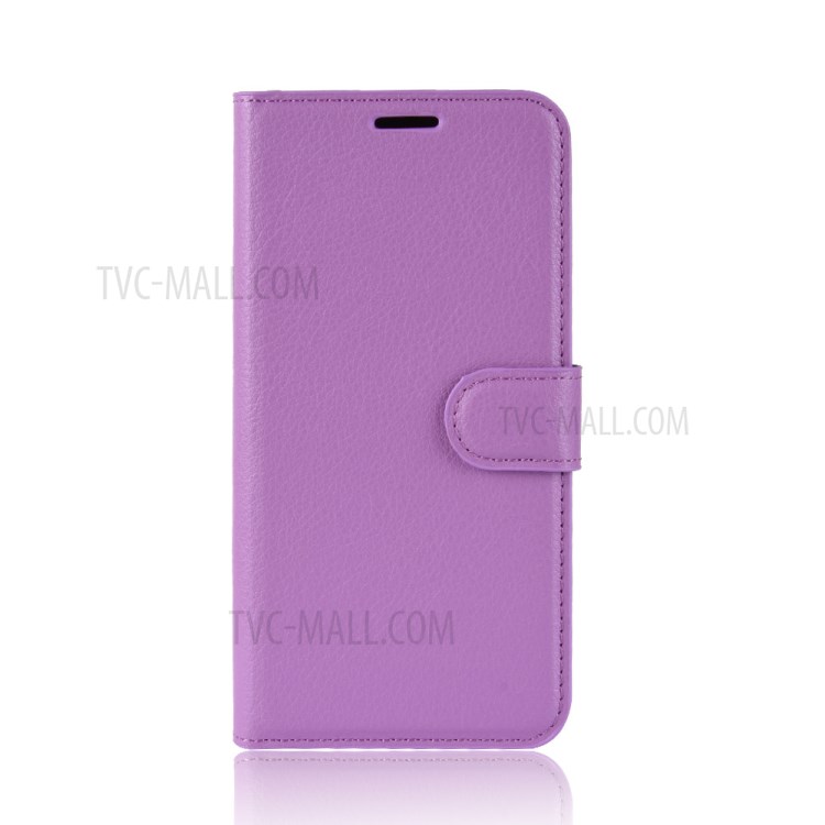 Litchi Grain Wallet Leather Phone Cover for Samsung Galaxy A01 - Purple-2