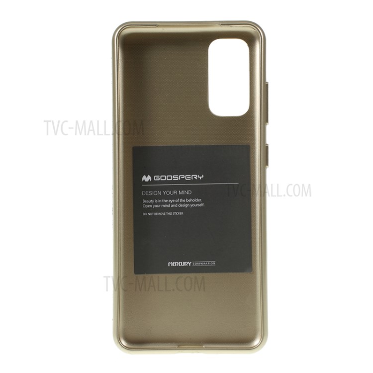 MERCURY GOOSPERY Flash Powder TPU Case Phone Shell for Samsung Galaxy S20 - Gold-3