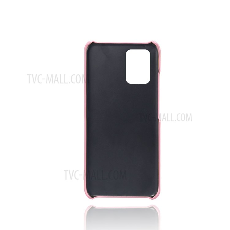 KSQ with Double Card Slots PU Leather Coated Hard PC Shell for Samsung Galaxy A91/S10 Lite - Rose Gold-2