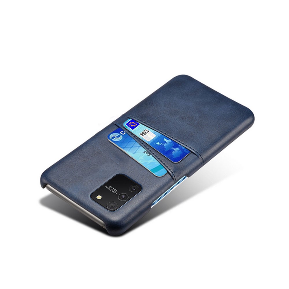 KSQ with Double Card Slots PU Leather Coated Hard PC Shell for Samsung Galaxy A91/S10 Lite - Blue-3