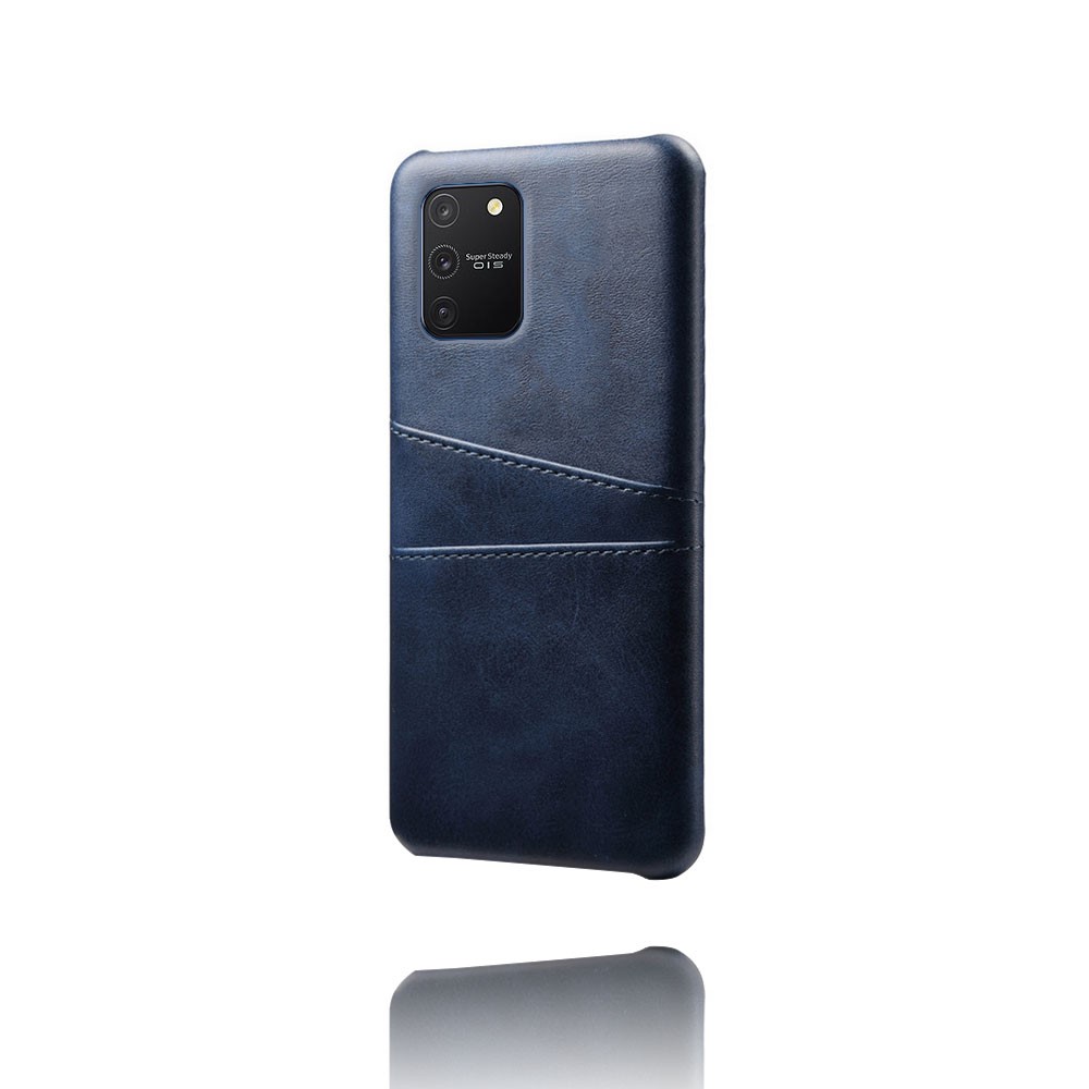 KSQ with Double Card Slots PU Leather Coated Hard PC Shell for Samsung Galaxy A91/S10 Lite - Blue-4