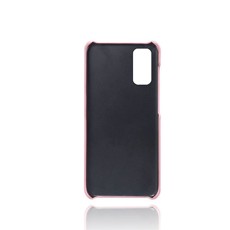 KSQ Two Card Slots PU Leather Coated Hard PC Shell for Samsung Galaxy S20 - Rose Gold-2