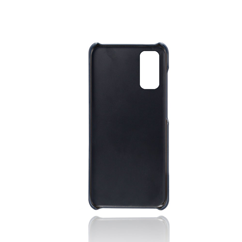 KSQ Two Card Slots PU Leather Coated Hard PC Shell for Samsung Galaxy S20 - Dark Blue-2