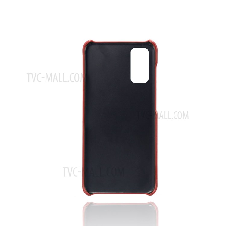 KSQ PU Leather Coated Hard PC Shell for Samsung Galaxy S20 Ultra - Red-2