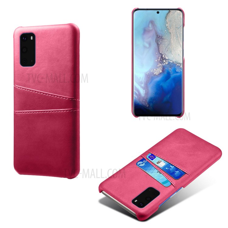 KSQ PU Leather Coated Hard PC Shell for Samsung Galaxy S20 Ultra - Rose-1