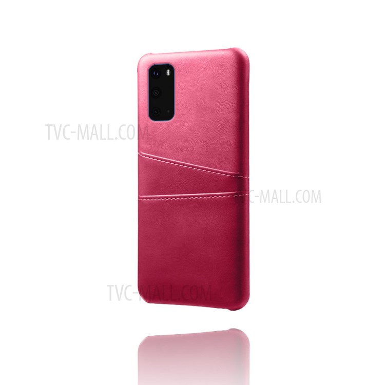 KSQ PU Leather Coated Hard PC Shell for Samsung Galaxy S20 Ultra - Rose-4