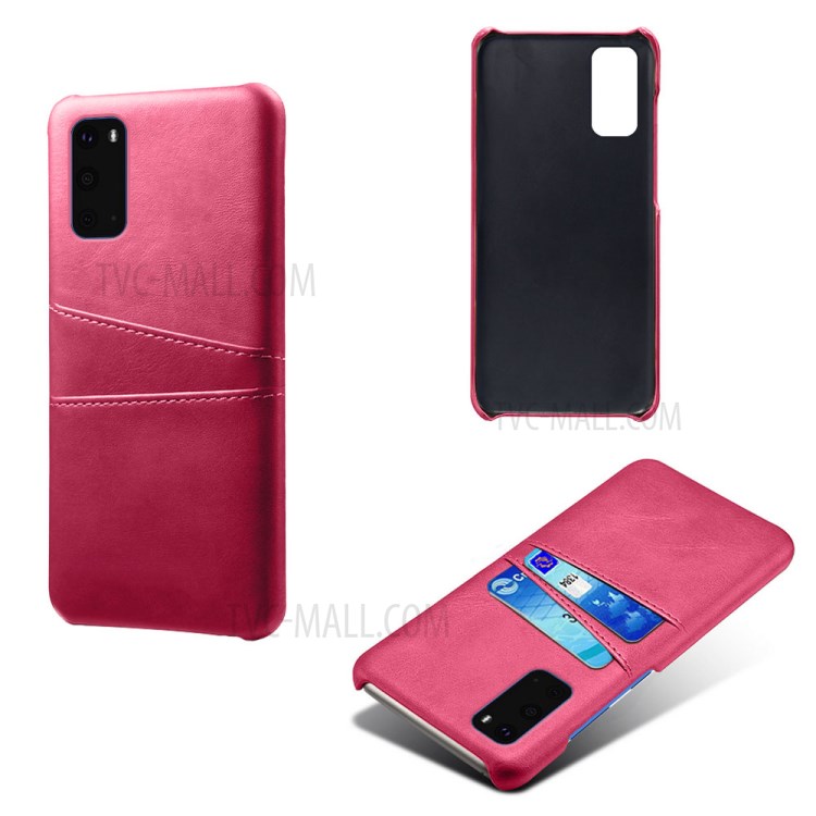KSQ PU Leather Coated Hard PC Shell for Samsung Galaxy S20 Ultra - Rose-5