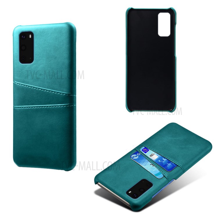 KSQ PU Leather Coated Hard PC Shell for Samsung Galaxy S20 Ultra - Cyan-5