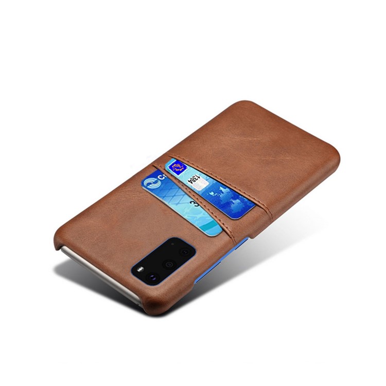 KSQ PU Leather Coated Hard PC Shell for Samsung Galaxy S20 Ultra - Brown-3