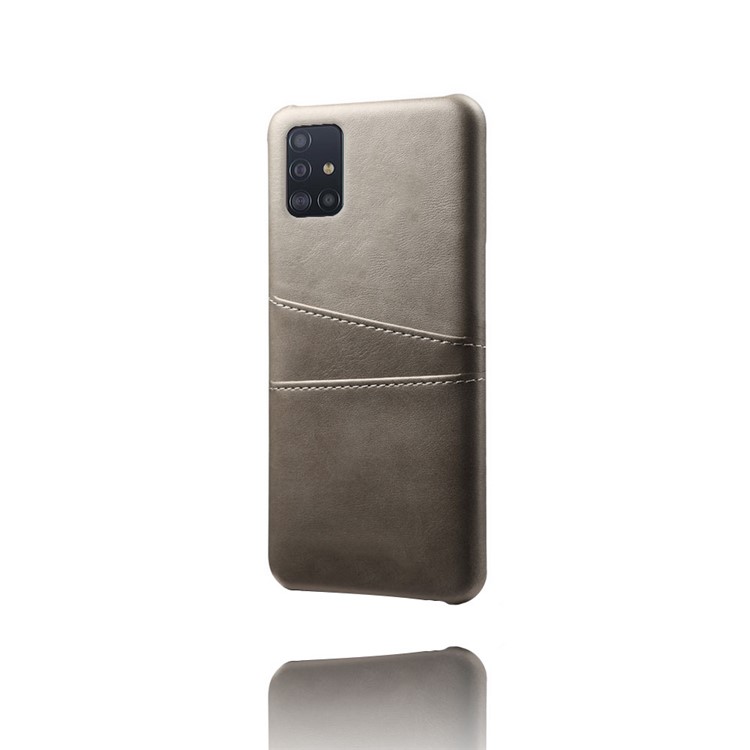 KSQ PU Leather Coated PC Covering with Double Card Slots for Samsung Galaxy A51 - Grey-4