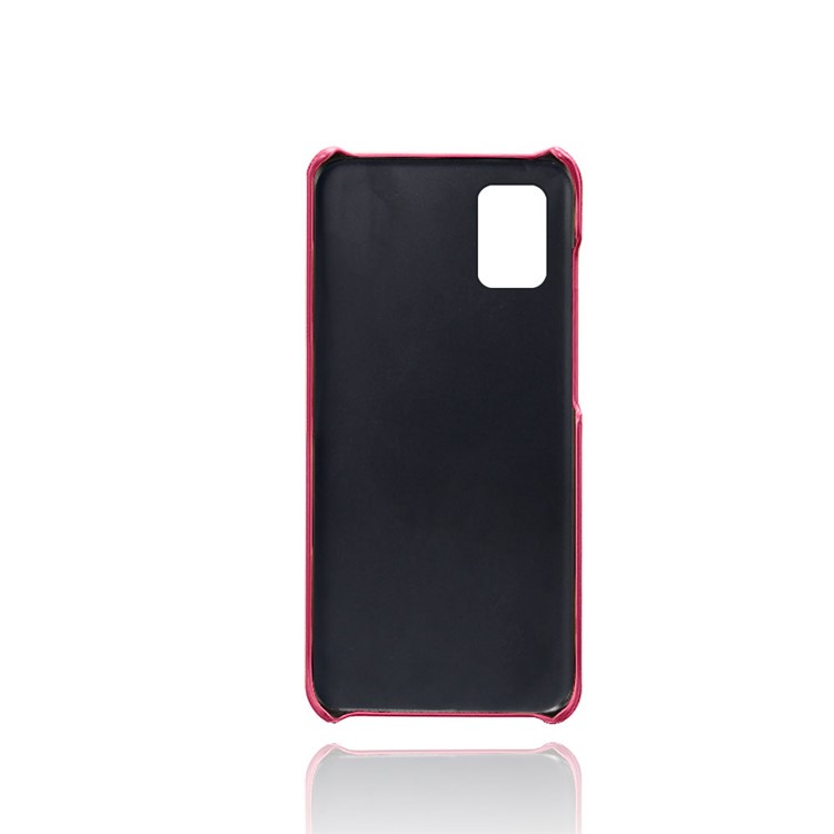 KSQ PU Leather Coated PC Covering with Double Card Slots for Samsung Galaxy A51 - Rose-2