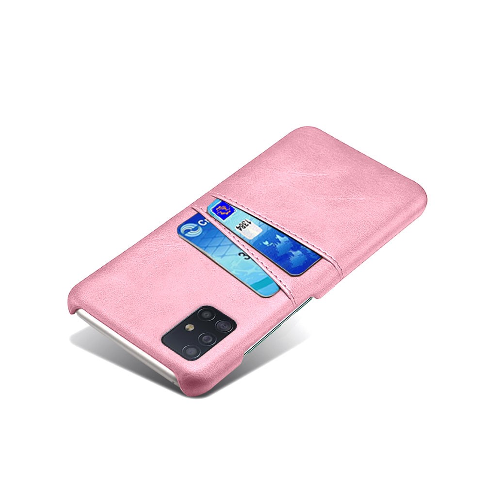 KSQ PU Leather Coated PC Covering with Double Card Slots for Samsung Galaxy A51 - Rose Gold-3