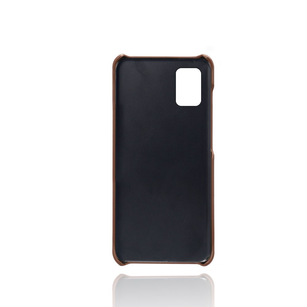 KSQ PU Leather Coated PC Covering with Double Card Slots for Samsung Galaxy A51 - Brown-2
